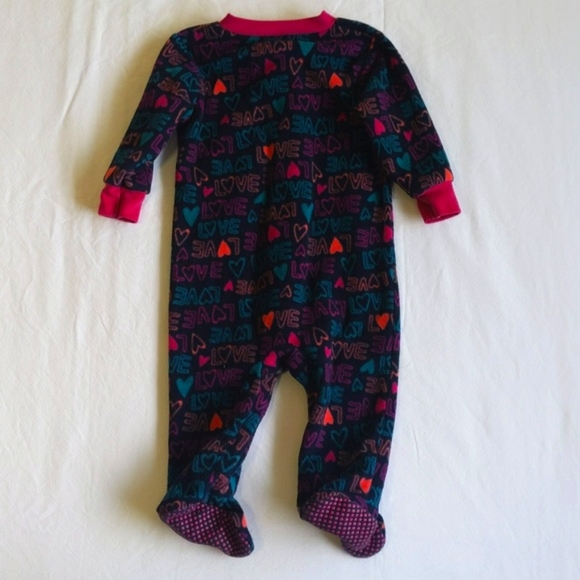 george love fleece zipper footie sleeper pajamas 6-12 months baby girl - Picture 6 of 6